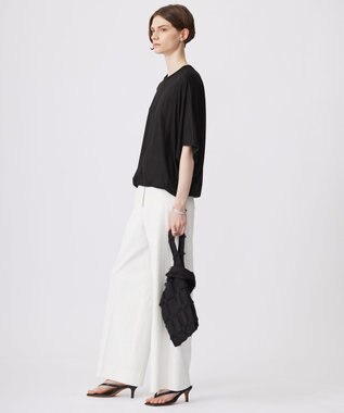 ICB L 【UVカット・吸水速乾・接触冷感・洗える】シェルタリングドライオックス ワイドパンツ オフホワイト系