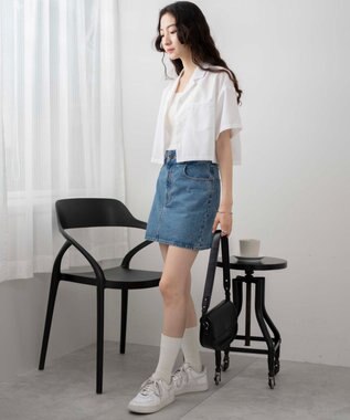 WEGO オープンカラーショートシャツ ホワイト