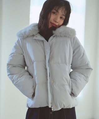 ファーカラー付き・ダウン見え中綿 ジャケット