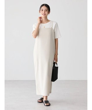 AMERICAN HOLIC ＳＥＴ　イージーケアジレベスト＋Ｉラインワンピース Light Beige