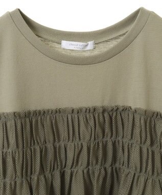 Green Parks メッシュドッキングレイヤーチュニック Khaki