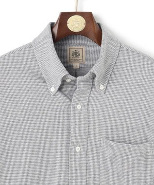 J.PRESS MEN 【Single Needle Tailoring / 形態安定】リッチジャージーコットン ネルシャツ/B.D. ライトグレー系8