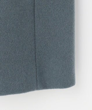 J.PRESS LADIES ショートビーバー ミディ丈 スタンドカラー コート ティールブルー系