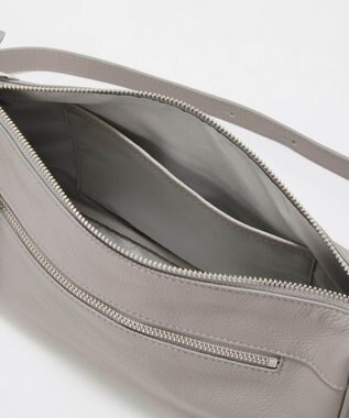 TOPKAPI 【Breath TOPKAPI】SUPPLE サプル シボレザー スワローマチ ワイド ショルダーバッグ ライトグレー