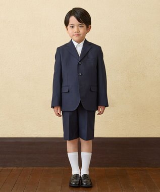 MIKI HOUSE HOT BISCUITS 【110-130cm】ウールサキソニー素材のスーツ 紺