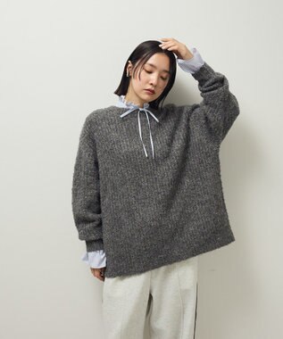 Green Parks フリルカラーインナーシャツ Stripe