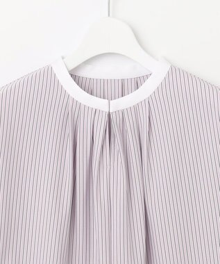 J.PRESS LADIES L ストライプジャージー カットソー ふじ色系1