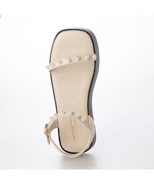 MODE ET JACOMO <noyau>パールデザイン厚底スポーツサンダル アイボリー