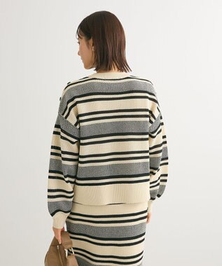 Green Parks ランダムボーダーニットプルオーバー Ivory