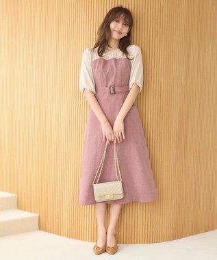 Feroux ドッキング風ワンピース ピンク系