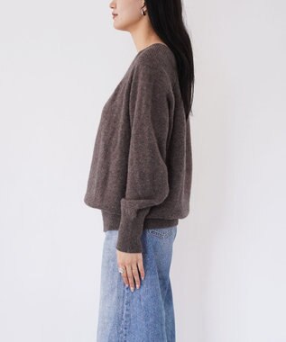 TOQUE 〈大草直子さんアドバイザー〉ベビーアルパカ×ウール縮絨ニットラグランスリーブ ブラウン