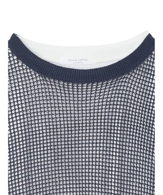 Green Parks ＳＥＴ２点ロンＴ＋メッシュニットプルオーバー Blue