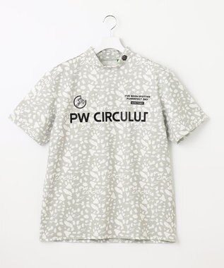 PW CIRCULUS 【MEN】【ストレッチ】アニマルプリント ロゴ モックネック シャツ ホワイト系5