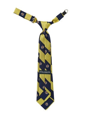 MIKI HOUSE HOT BISCUITS 【ミキハウス】 ストライプ×クレスト柄 ネクタイ 紺