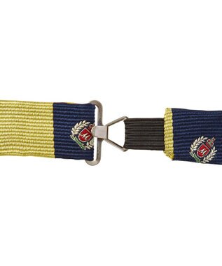 MIKI HOUSE HOT BISCUITS 【ミキハウス】 ストライプ×クレスト柄 ネクタイ 紺