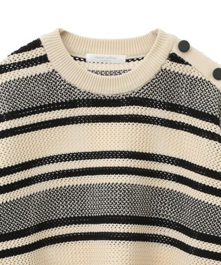 Green Parks ランダムボーダーニットプルオーバー Ivory