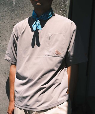 SHARE PARK MENS 【UVカット・吸水速乾・ストレッチ・軽量 】バックプリントポケットTシャツ（L・XLサイズ） グレー系