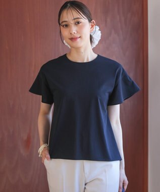 組曲 【WEB限定】プレーティング天竺フリルスリーブ Tシャツ