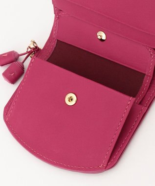airlist 【カラフル・本革】コンパクト二つ折り財布　タッセル　Tassel ラズベリー