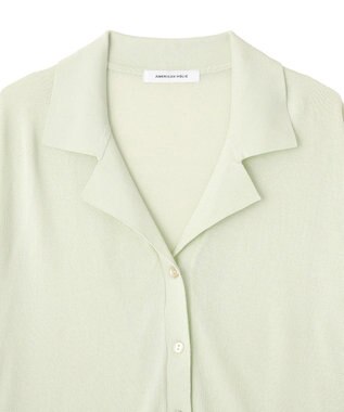 AMERICAN HOLIC 襟付き5分袖ニットカーディガン Mint