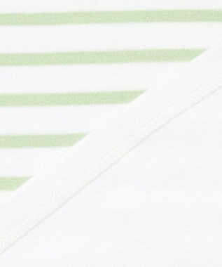 23区 Armo-lux パネルボーダー クロップド カットソー アップルグリーン系