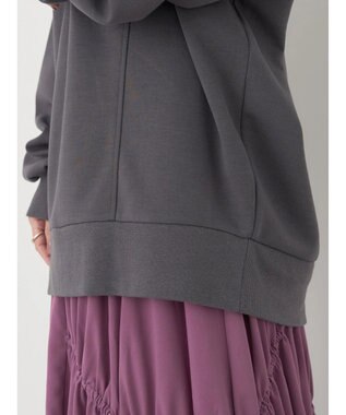 earth music&ecology スタンドｚｉｐダンボールチュニック Dark Gray