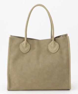 UNBILLION cachecache 丸手根革スクエアトートバッグ カーキ