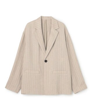 uncrave リネンライクツイル ジャケット フラックスストライプ