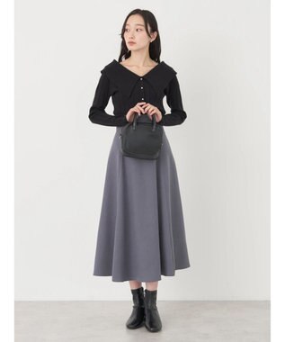 earth music&ecology ２ｗａｙビッグカラーニットプルオーバー Black