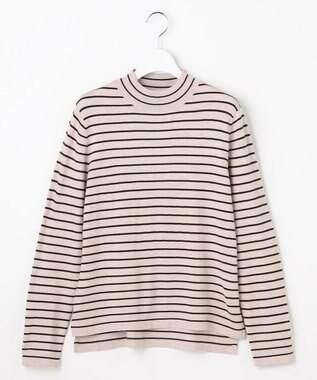 J.PRESS LADIES 【人気のため新色追加】PRINCE ハイネック ニット トップベージュ×ダークブラウン系