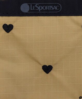 LeSportsac MINI PHONE CROSSBODY/モカブラックハートエンブロイダリー モカブラックハートエンブロイダリー