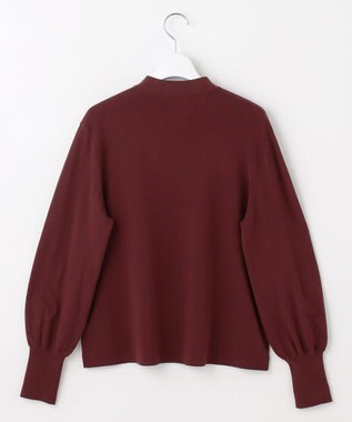 自由区 L レーヨンストレッチブラウスライク ニット ボルドー