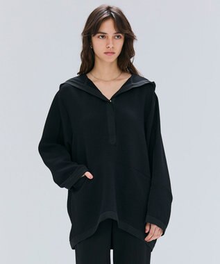 BEIGE， 【洗える】POMONA / Vネックフード付プルオーバー