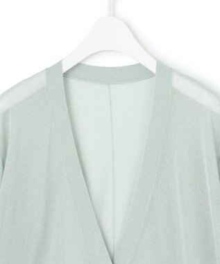 ICB L 【洗える】ドライシアーカーディガン アッシュブルー系