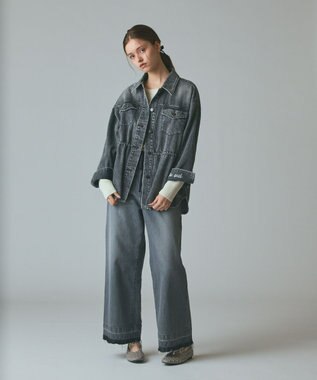 GRACE CONTINENTAL コンビデニムイージーパンツ グレー