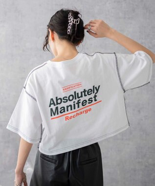 WEGO アウトステッチグラフィックショートT ホワイト