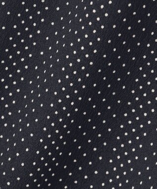 J.PRESS LADIES L 【洗える】ドットデシンプリント タック スカート ネイビー系