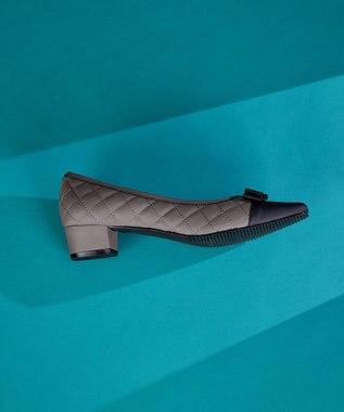 Tiaclasse 【安田美沙子さん着用・撥水】リボンキルティングパンプス　レインシューズ モカ