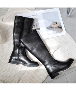 Pointer 本革ベーシック 裏起毛 ロングブーツ ブラック