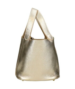 INTER-CHAUSSURES 【ANDREA CARDONE】メタリックレザーバケットバッグ ゴールド