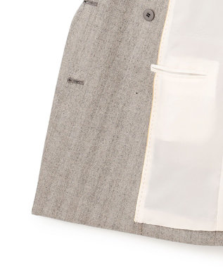 BEIGE， NATION / ウールヘリンボーンダブルジャケット C.Gray