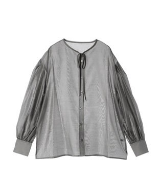 Green Parks AnriettMusee シアーボリュームスリーブブラウス Gray