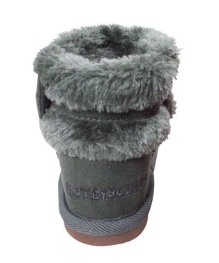 MIKI HOUSE HOT BISCUITS 【13-18cm】 ファー付き サイドリボンブーツ グレー