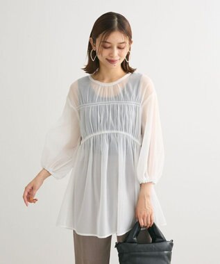 Green Parks ２ＷＡＹ　シアーギャザーチュニック Off White