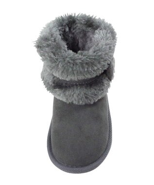 MIKI HOUSE HOT BISCUITS 【13-18cm】 ファー付き サイドリボンブーツ グレー