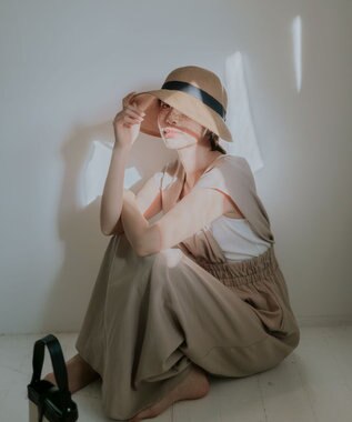 MOONBAT 【遮光98%以上/UPF50＋/UVカット】洗えるペーパーブレード前後差クロッシェ 手洗いOK/サイズ調整可能/抗菌防臭加工 ベージュ