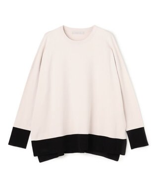 UNFILO L マイビューティニット ワイドクルーネック グレージュブロック