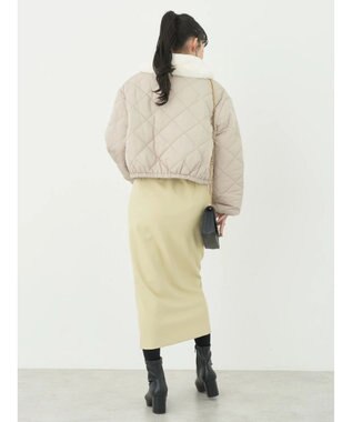 earth music&ecology ファーカラーブルゾン Beige