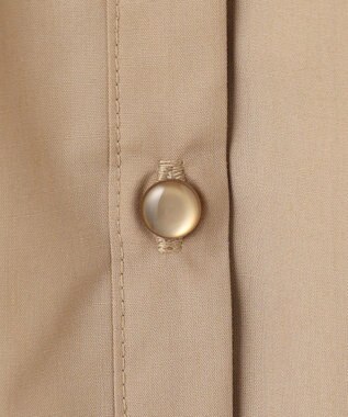 Feroux 袖チュールリボンスキッパー ブラウス ベージュ系