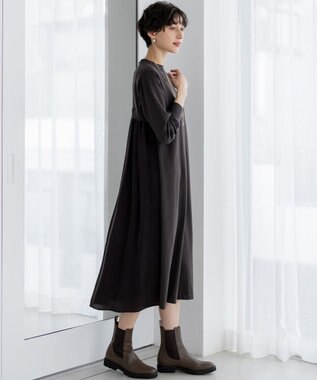 23区 S 【洗える/吊り干しOK】ヴィスコースストレッチ  バックデザイン ニットワンピース ブラウン系